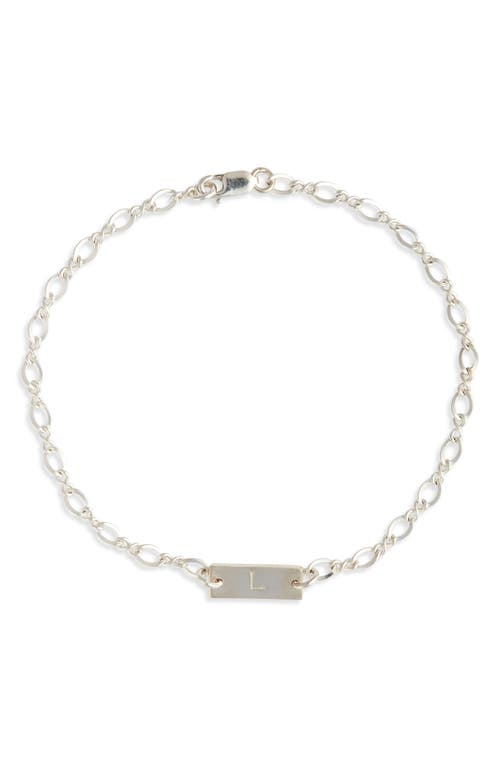 Nashelle Hadley Initial Bar Bracelet in Sterling Silver - L 