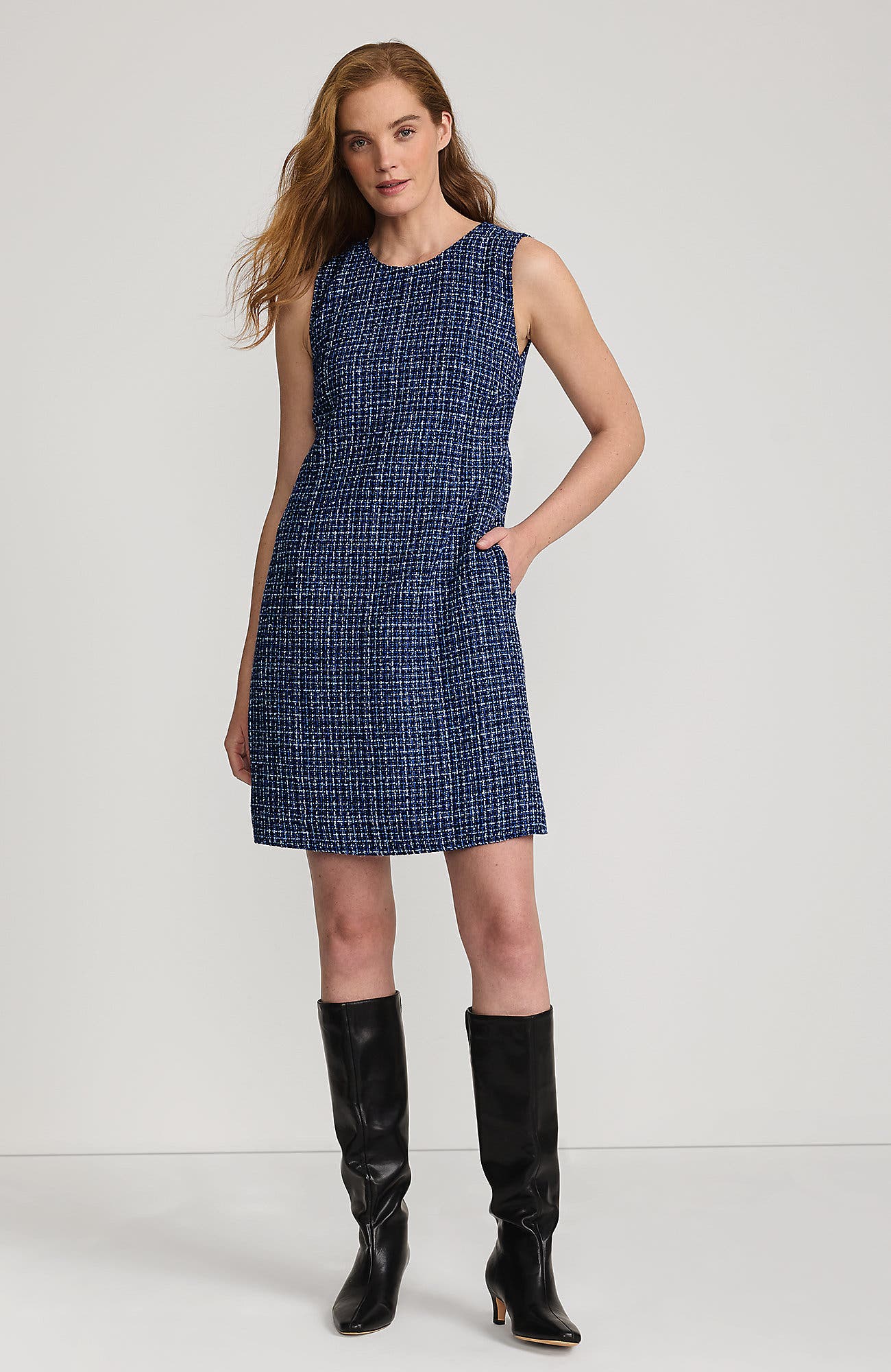 selected Navy/Blue/Ivory Tweed
