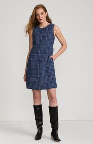 Lands' End Washable Tweed Sleeveless Above the Knee Dress