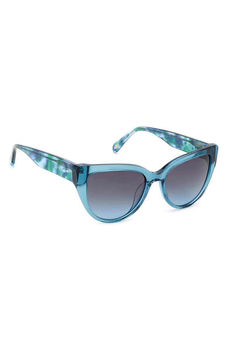 Fossil 52mm Cat Eye Sunglasses, Alternate, color, Crystal Teal