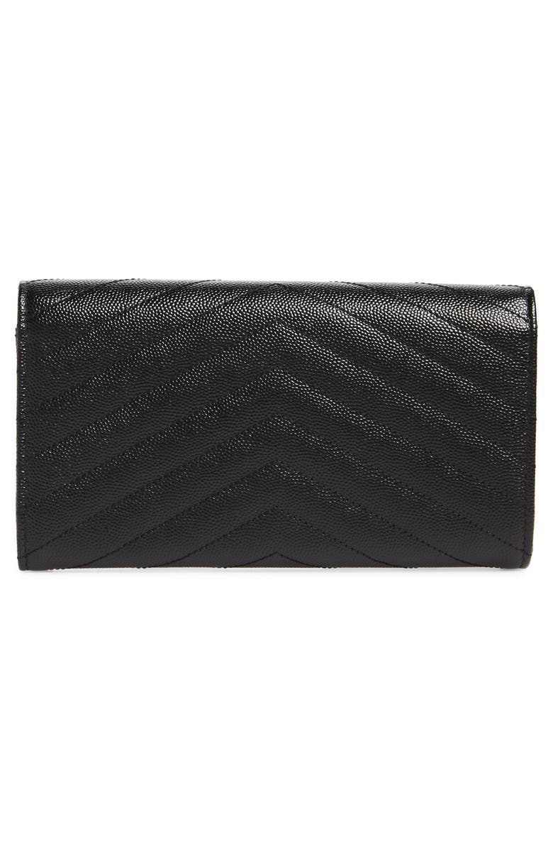 Saint Laurent Matelassé Leather Envelope Wallet, Alternate, color,