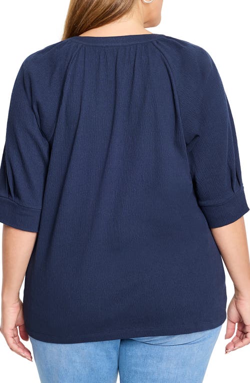 Nic + Zoe Nic+zoe Elbow Sleeve Split Neck Top