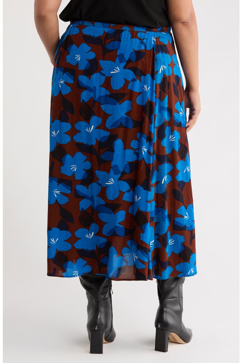 Lethlean Floral Pleated Maxi Skirt, Alternate, color, MACRO FLOWER COCOA