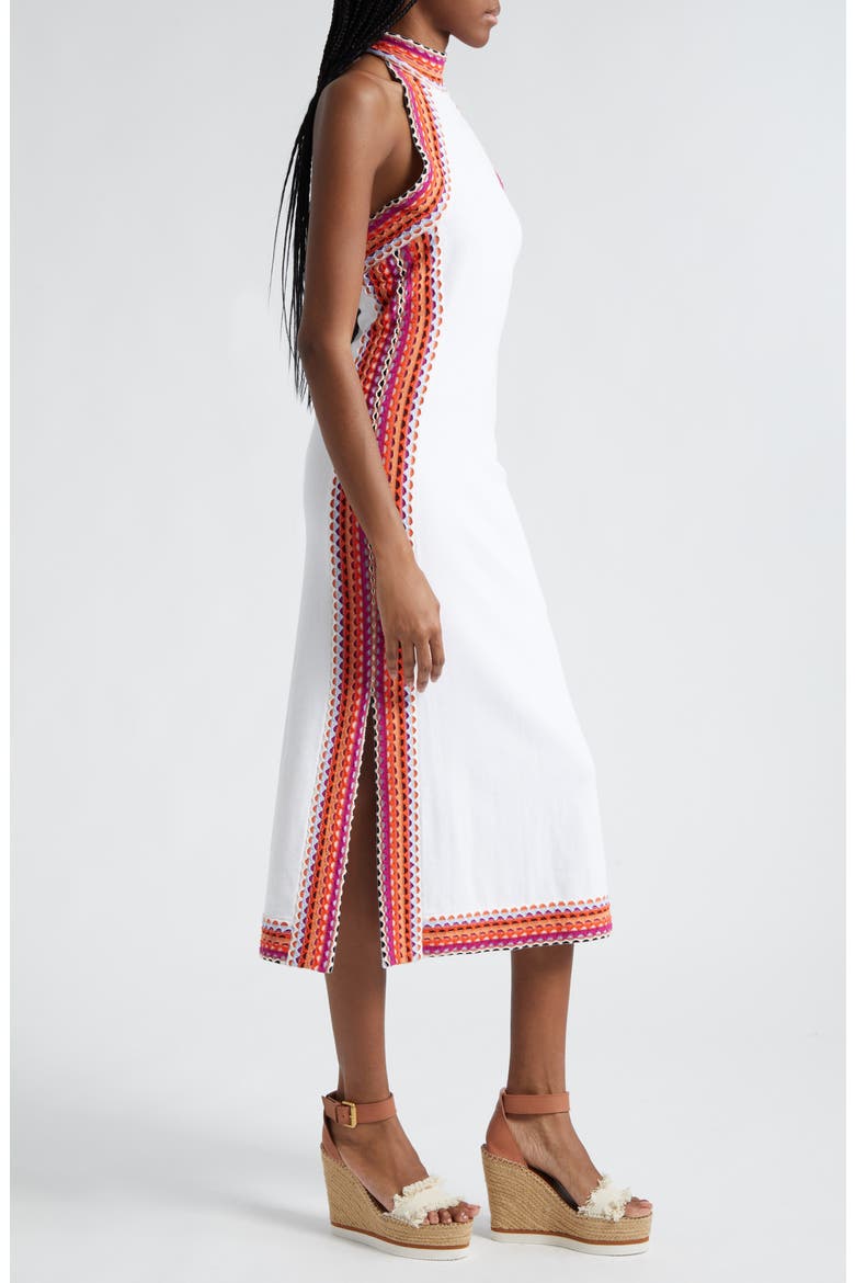 Zoey Sleeveless Open Stitch Trim Dress, Alternate, color, IVORY MULTISTRIPE SWEATERS