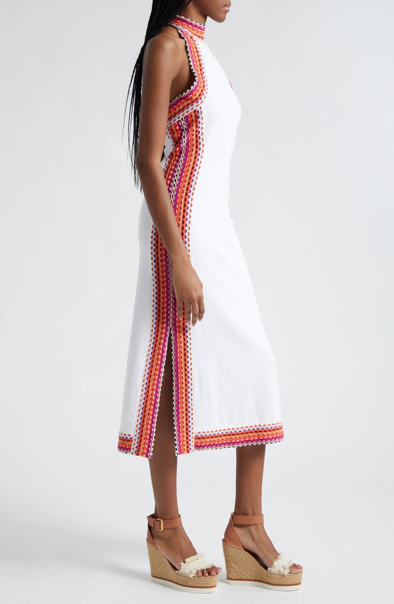 Ramy Brook Zoey Sleeveless Open Stitch Trim Dress, Alternate, color, 