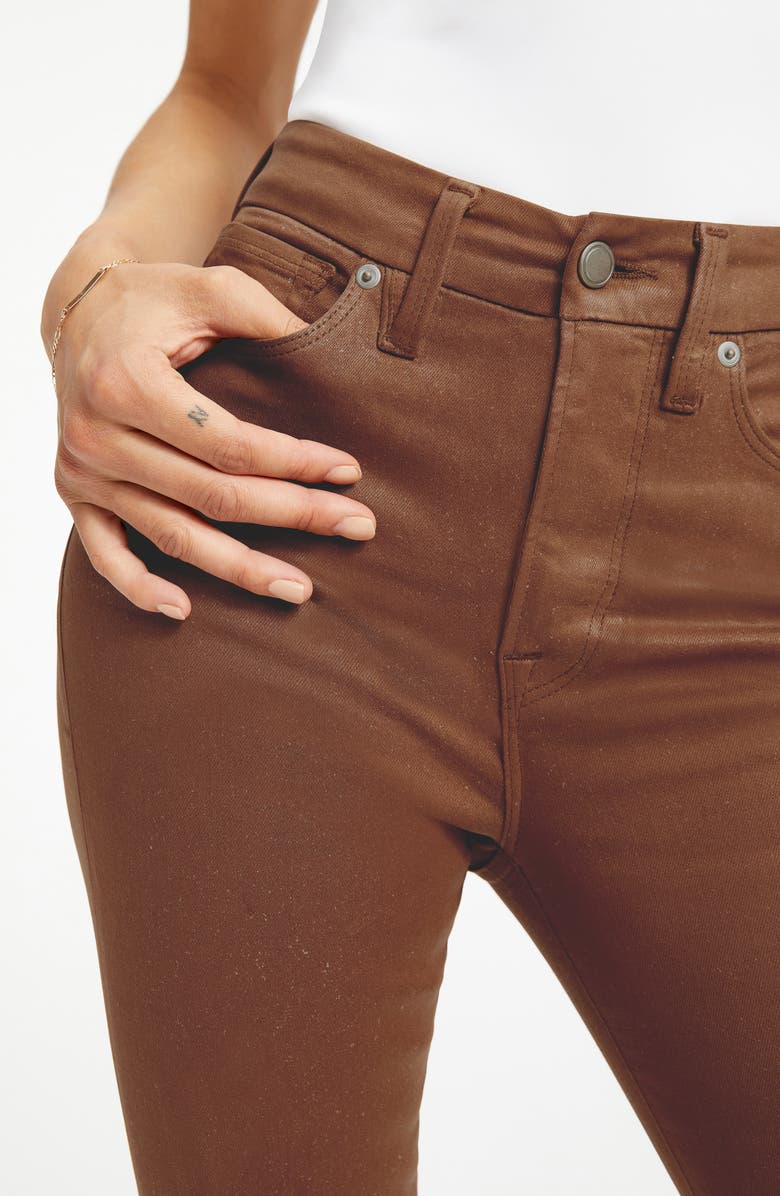 Good American Good Legs Coated Skinny Jeans, Alternate, color,