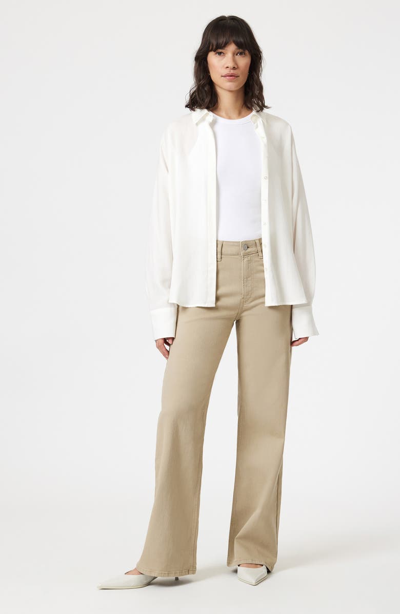 Mavi Jeans Alena High Waist Wide Leg Twill Pants, Alternate, color, Sage Green Flex Blue