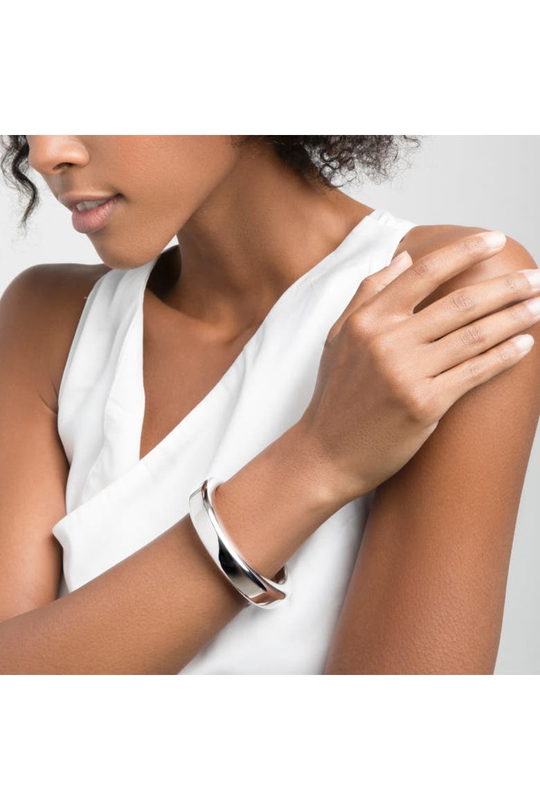 Modern Narrow Cuff, Alternate, color, White Gold