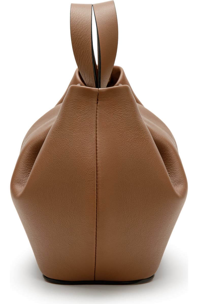LA PORTEGNA Isabela Shoulder Bag Sculpted From Full Grain Leather, Alternate, color, Brown