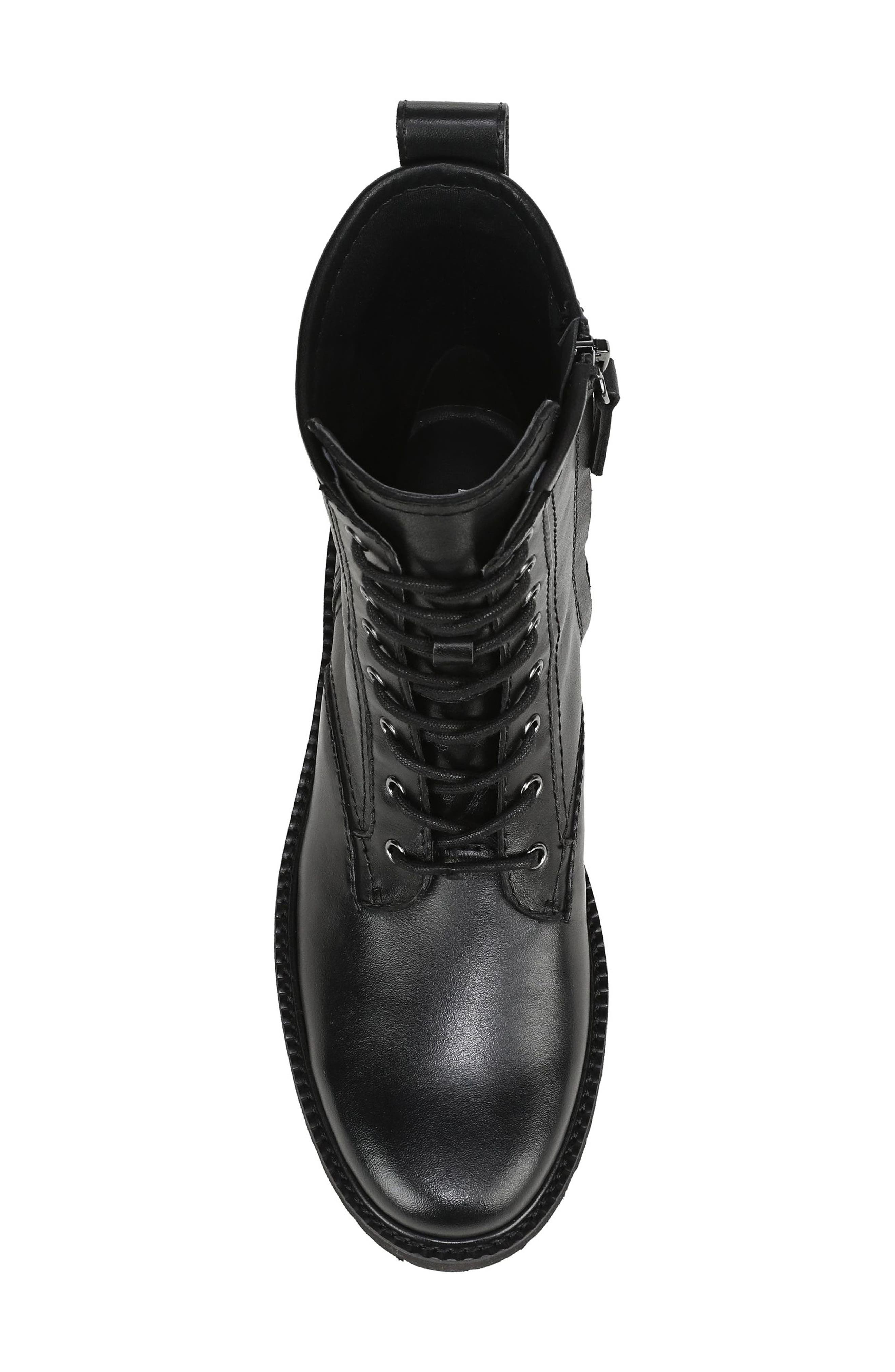 Safira Leather Combat Boot, Alternate, color, BLACK LEATHER