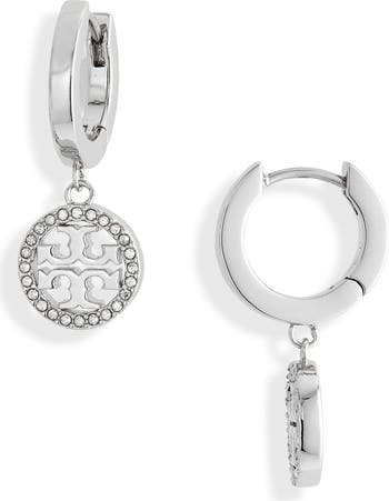 Tory Burch silver 2024 pave crystal earrings