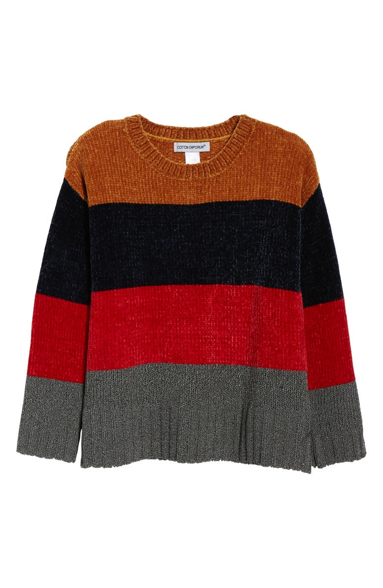 Cotton Emporium Stripe Chenille Sweater, Alternate, color,
