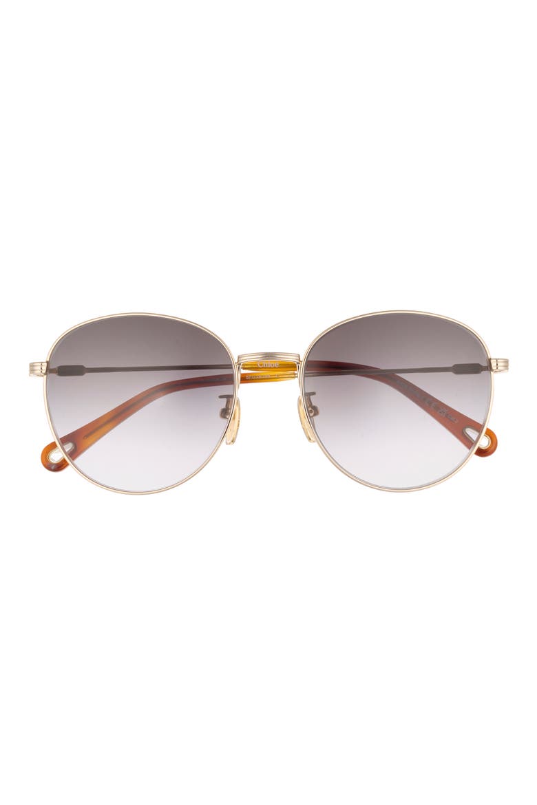 Gradient Round Sunglasses, 57mm, Main, color, GOLD GOLD GREY