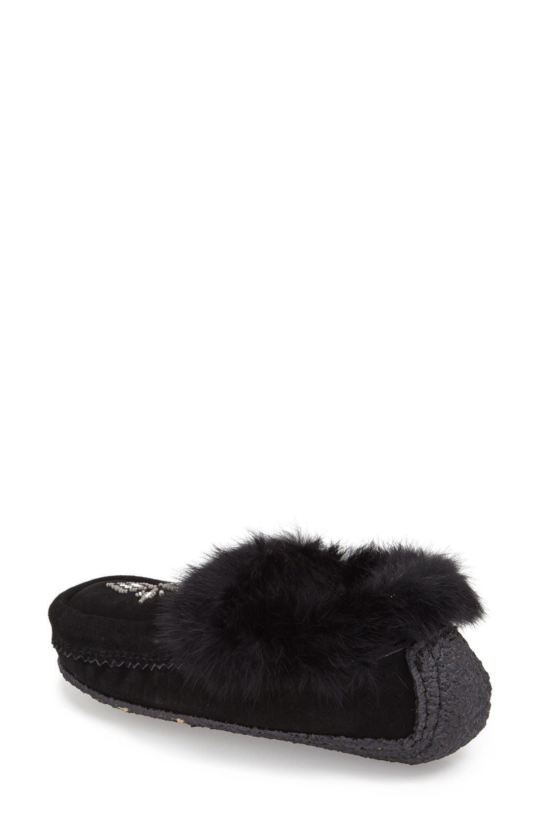 Manitobah Mukluks Genuine Shearling and Rabbit Fur Mukluk Slipper, Alternate, color, 