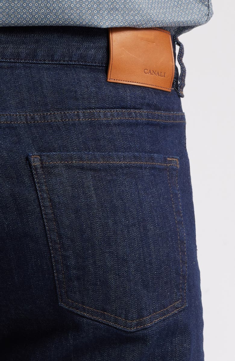 Canali Trim Fit Comfort Stretch Cotton & Wool Denim Jeans, Alternate, color, 