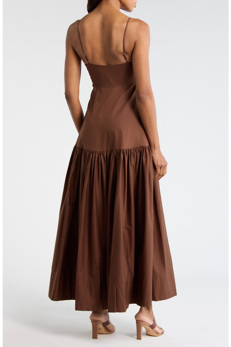 Harper Ruched Cotton Maxi Dress, Alternate, color, MILK CHOCOLATE