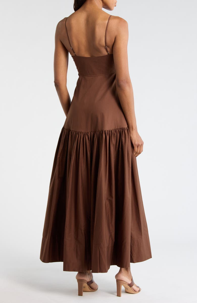 A.L.C. Harper Ruched Cotton Maxi Dress, Alternate, color, Milk Chocolate