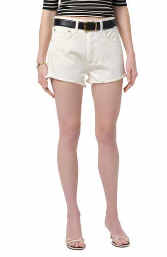 Marlow High Waist Raw Hem Cutoff Denim Shorts