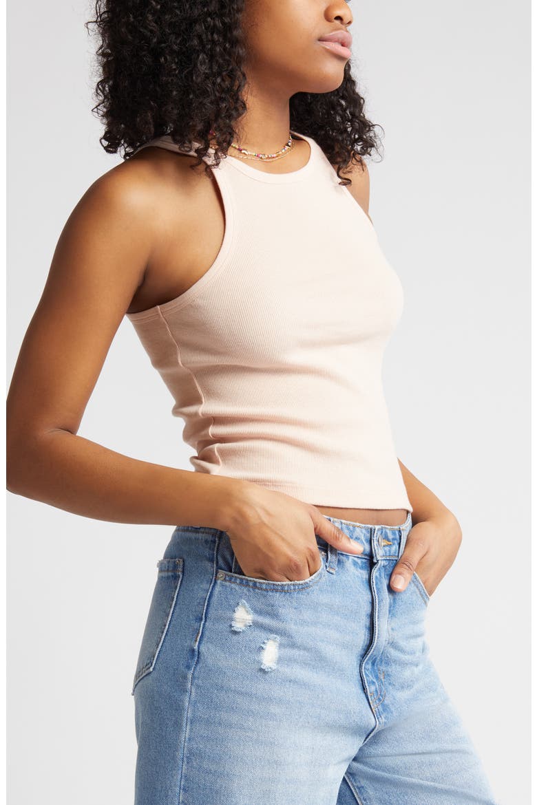 Ribbed Crewneck Tank, Alternate, color, PINK HERO