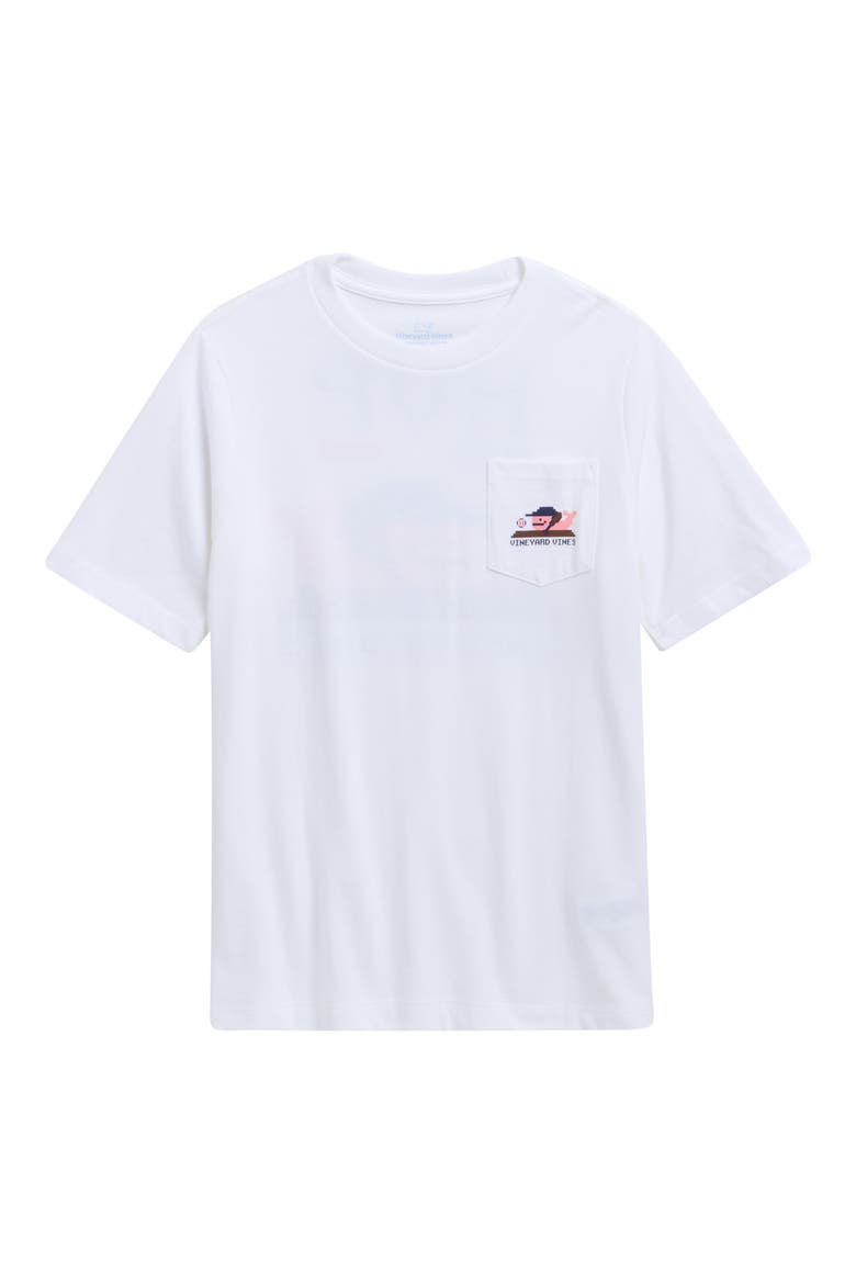 Kids' Baseball Pixel Pocket Graphic T-Shirt, Main, color, WHITE CAP