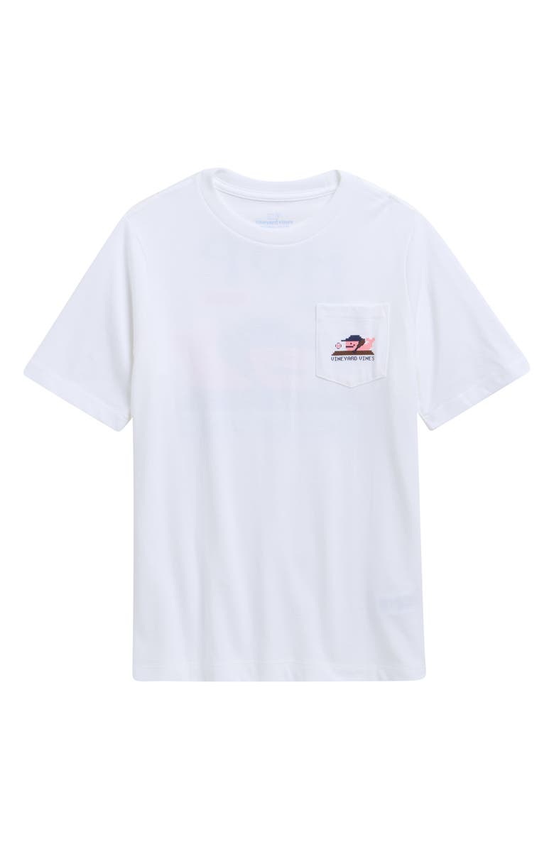 vineyard vines Kids' Baseball Pixel Pocket Graphic T-Shirt, Main, color, White Cap