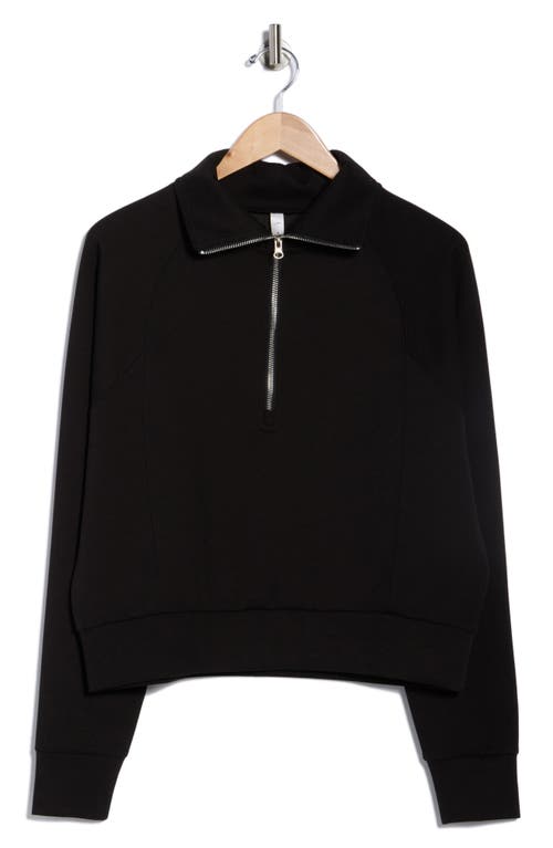 X By Gottex Scuba Knit Half Zip Sweatshirt In Black