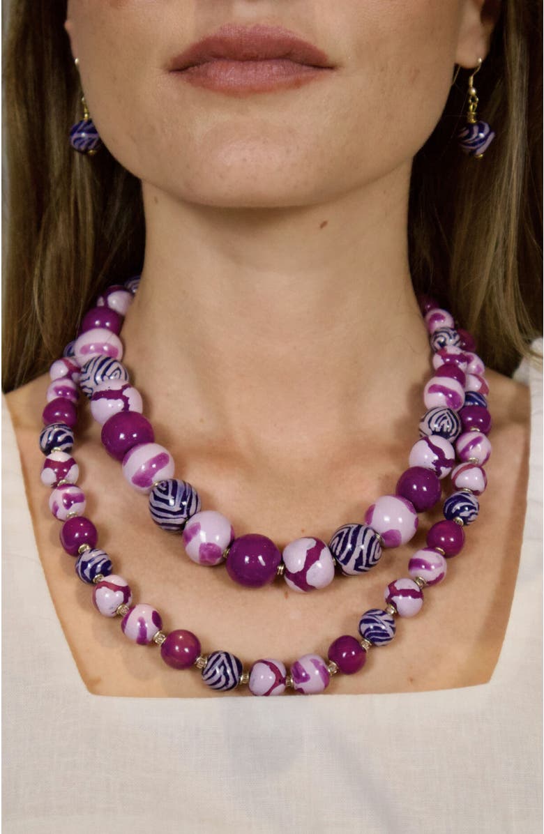 Kazuri Purple Match Necklace - 18'', Alternate, color, Multi