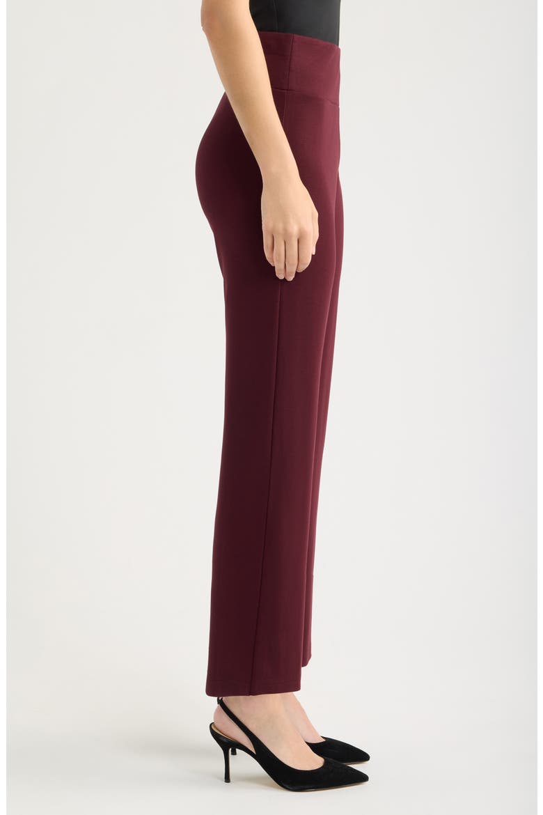 High Waist Pull-On Wide Waistband Trousers, Alternate, color, BAROLO
