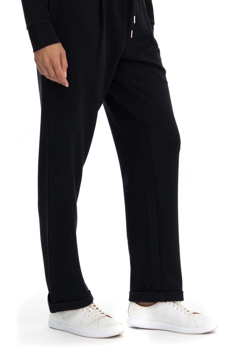Scuba Pique Tailored Ankle Pants, Alternate, color, BLACK BEAUTY