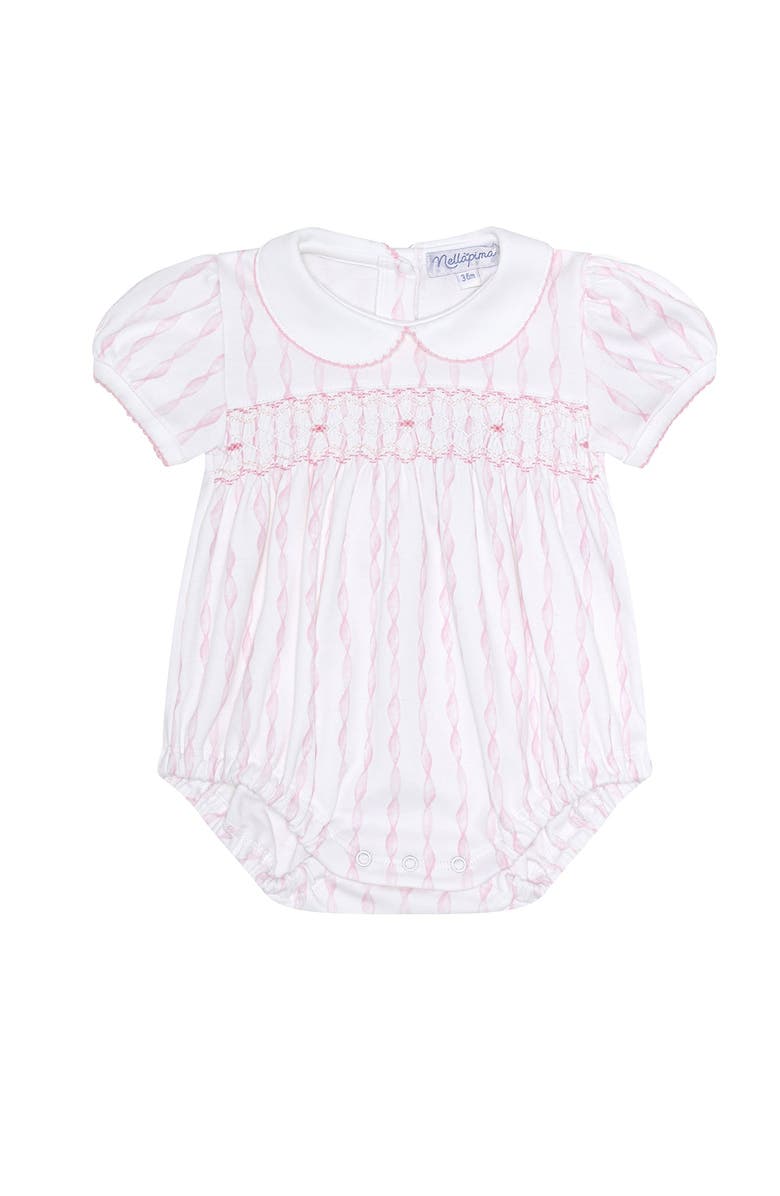 Nellapima Pink Twirls Smocked Bubble - Baby, Alternate, color, Pink