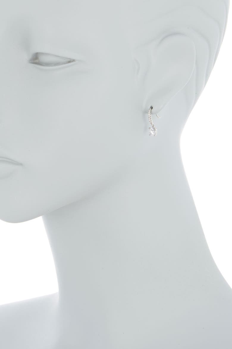 Delicate Round Euro Drop Earrings, Alternate, color, CLEAR- SILVER