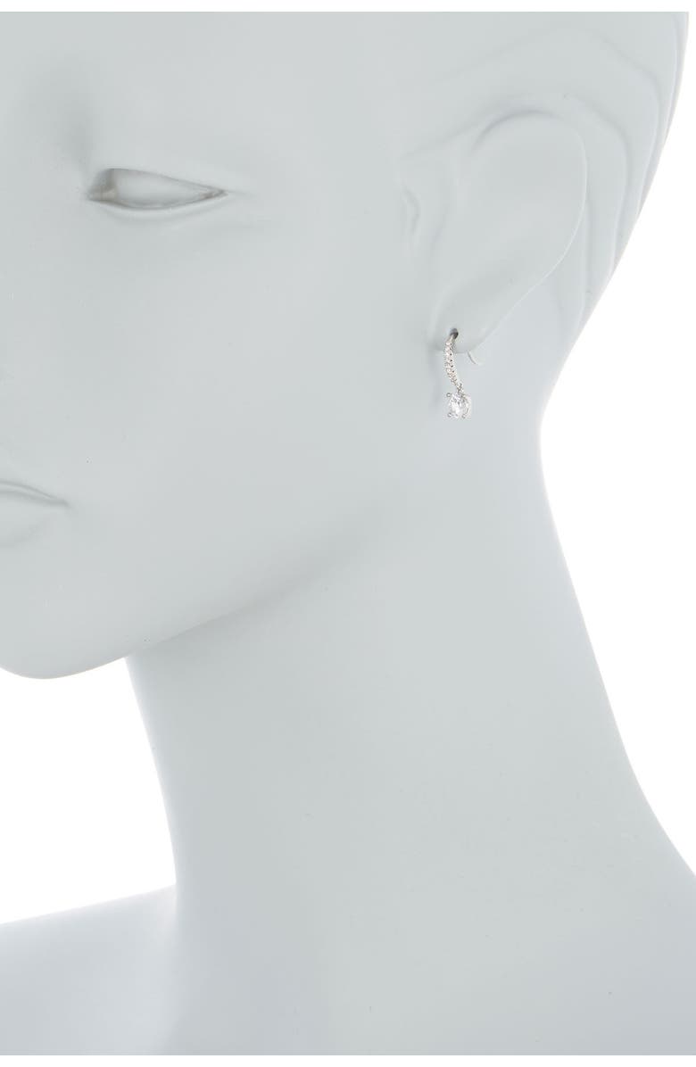 NORDSTROM RACK Delicate Round Euro Drop Earrings, Alternate, color, Clear- Silver