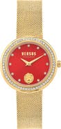 VERSUS Versace Lea Crystal Mesh Strap Watch, 35mm