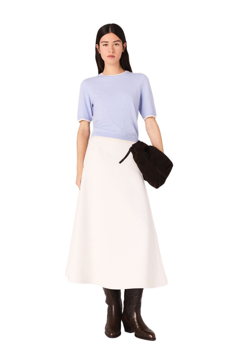 maje 100% wool short-sleeve sweater, Alternate, color, Blue