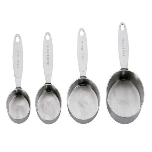 Cuisipro Stainless Steel Measuring Cup Set, 4 Piece In Silver