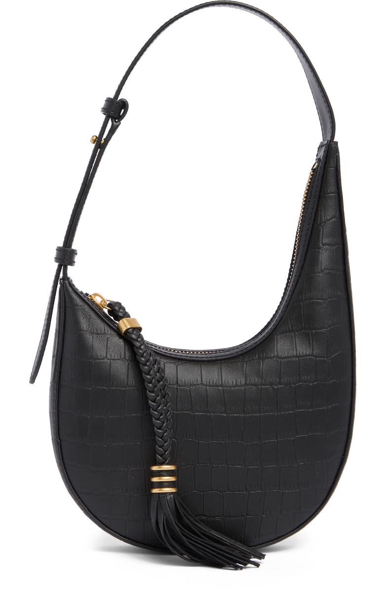 Vince Camuto Small River Croc Embossed Hobo Bag, Main, color,