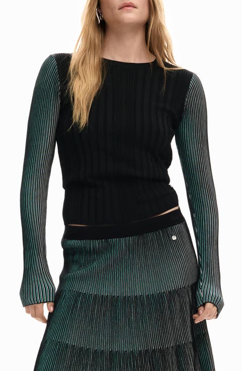 Stripe Sleeve Sweater