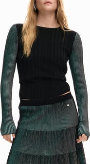 Desigual Stripe Sleeve Sweater
