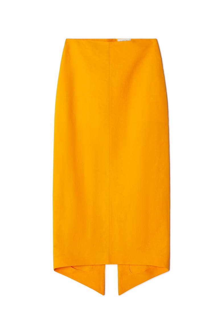 Asymmetrical Midi Skirt In Paper And Viscose, Alternate, color, Mandarin