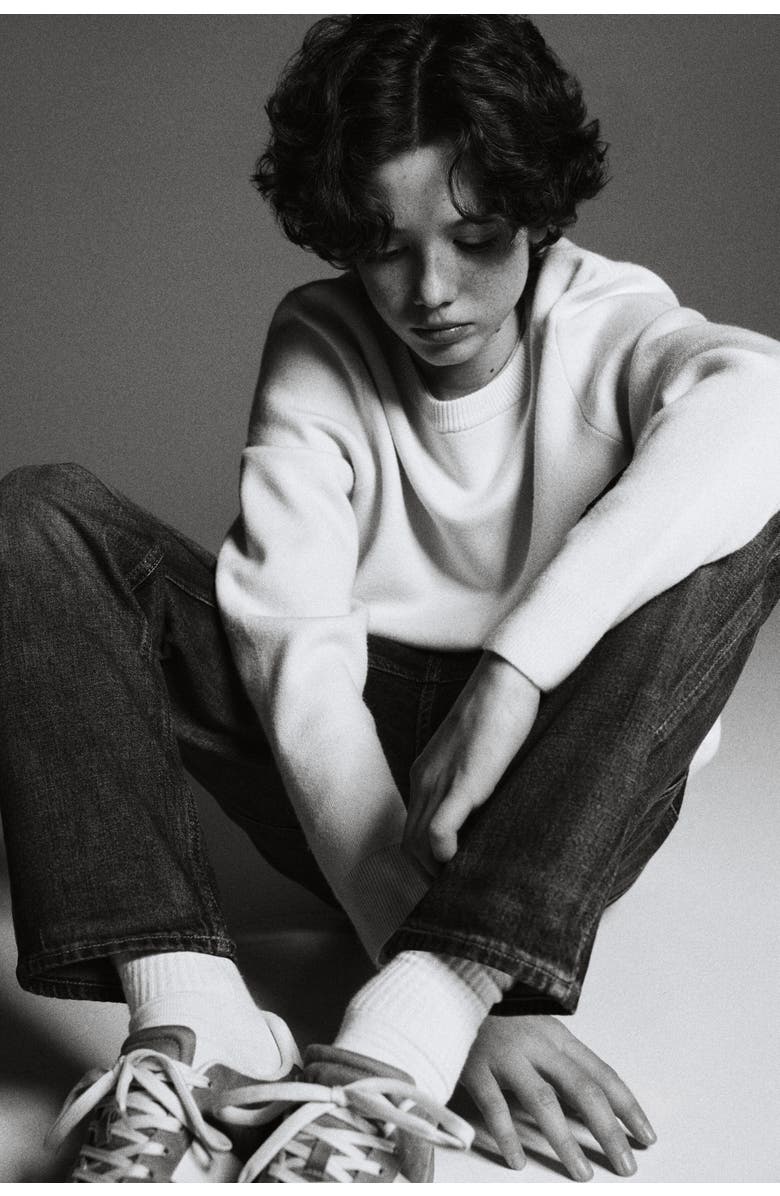 H&M Relaxed Tapered Fit Jeans, Alternate, color, Dark Denim Blue