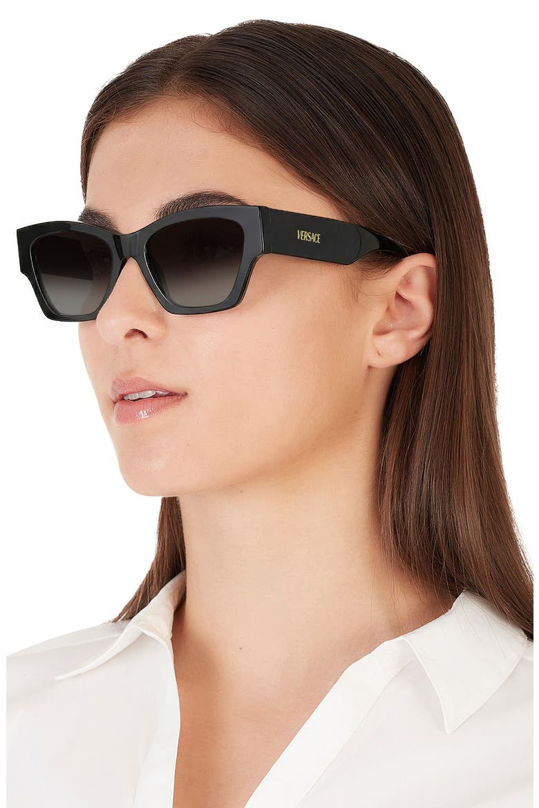 53mm Gradient Square Sunglasses, Alternate, color, BLACK / GREY GRADIENT