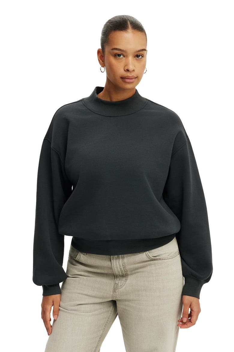 Women's Mock Neck Sweatshirt, Main, color, Shadowstone