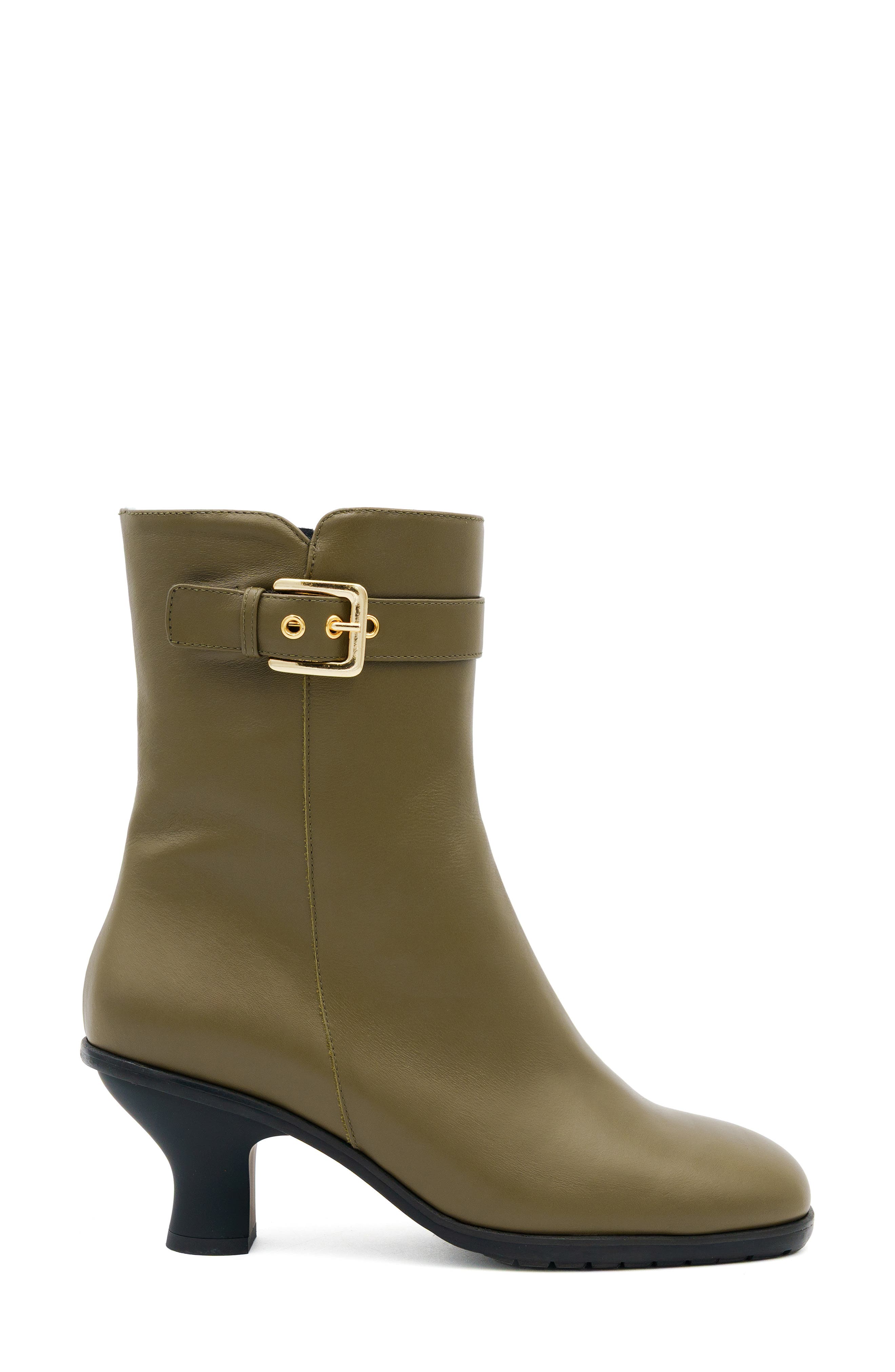 Baronessa Leather Bootie, Alternate, color, MOSS