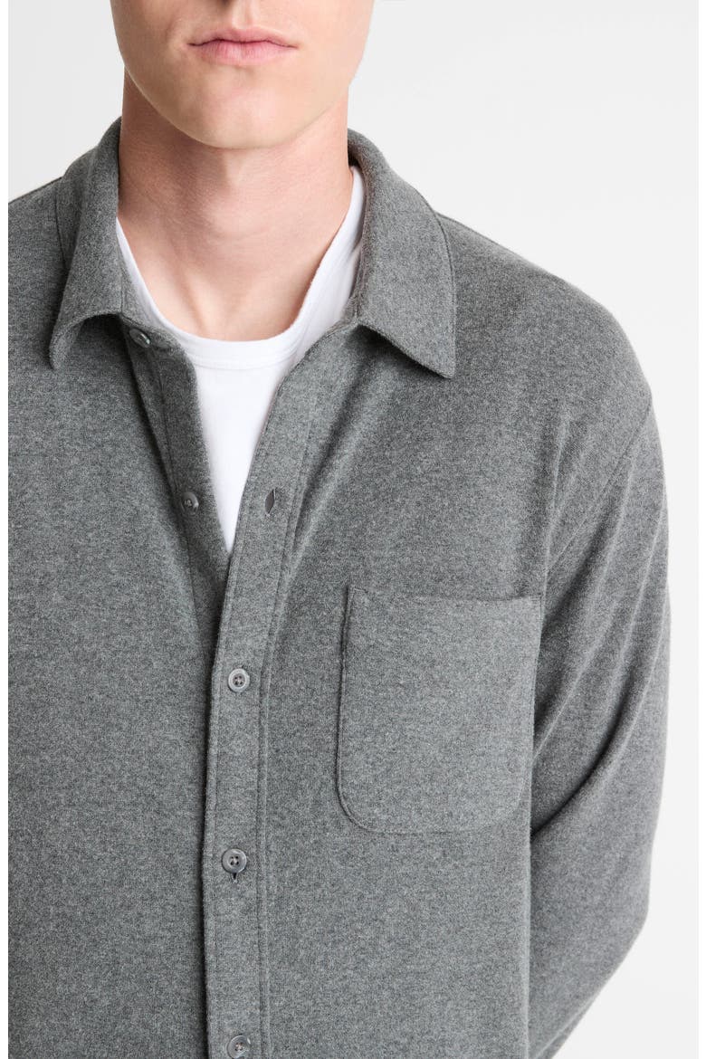 Knit Button-Up Shirt Jacket, Alternate, color, MEDIUM HEATHER GREY
