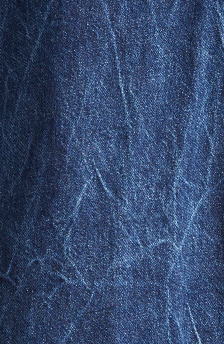 Ganni Crinkle Future Organic Cotton Blend Denim Minidress, Alternate, color, 