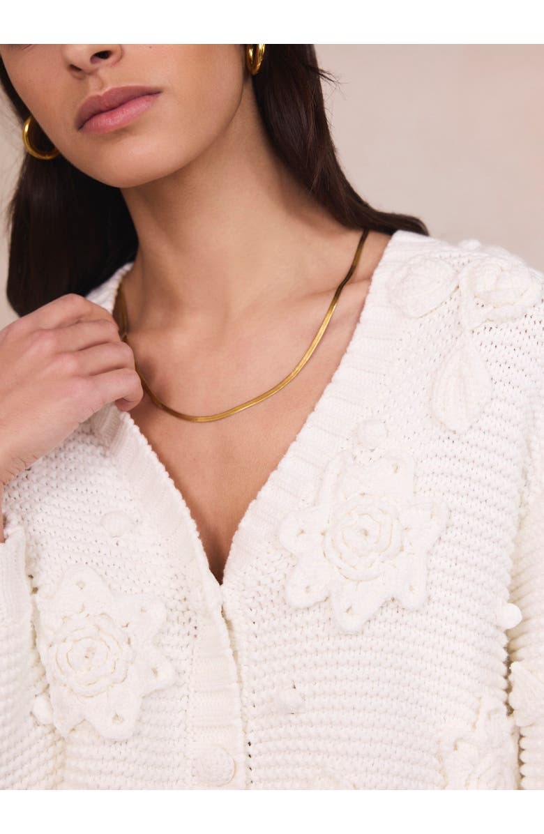 MINT VELVET Applique Flower Cardigan, Alternate, color, Ivory