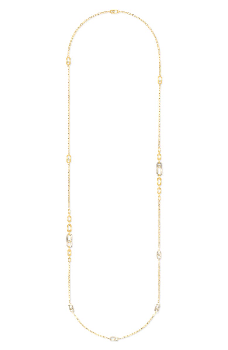 Messika Move Classique Diamond Link Station Necklace, Main, color,