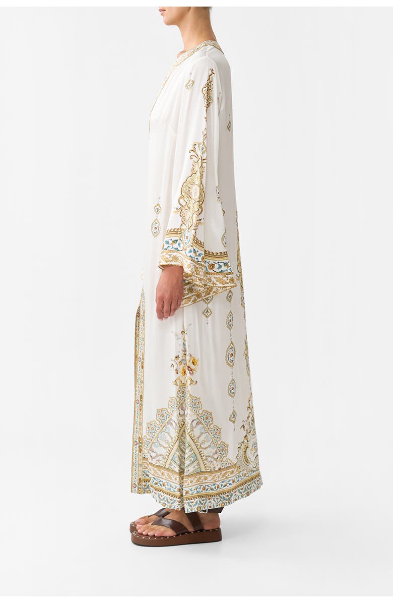 Camilla Deep V Neck Hardware Kaftan Ottoman Dynasty, Alternate, color, Ottoman Dynasty