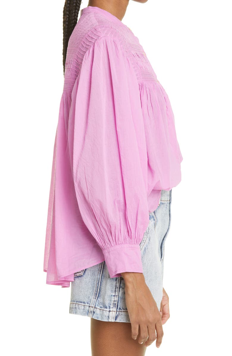 Isabel Marant Étoile Plalia Pintuck Cotton Blouse, Alternate, color, 