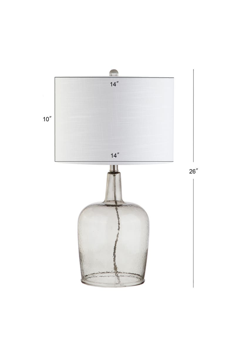 JONATHAN Y Augustine Glass LED Table Lamp, Alternate, color, Smoke Gray